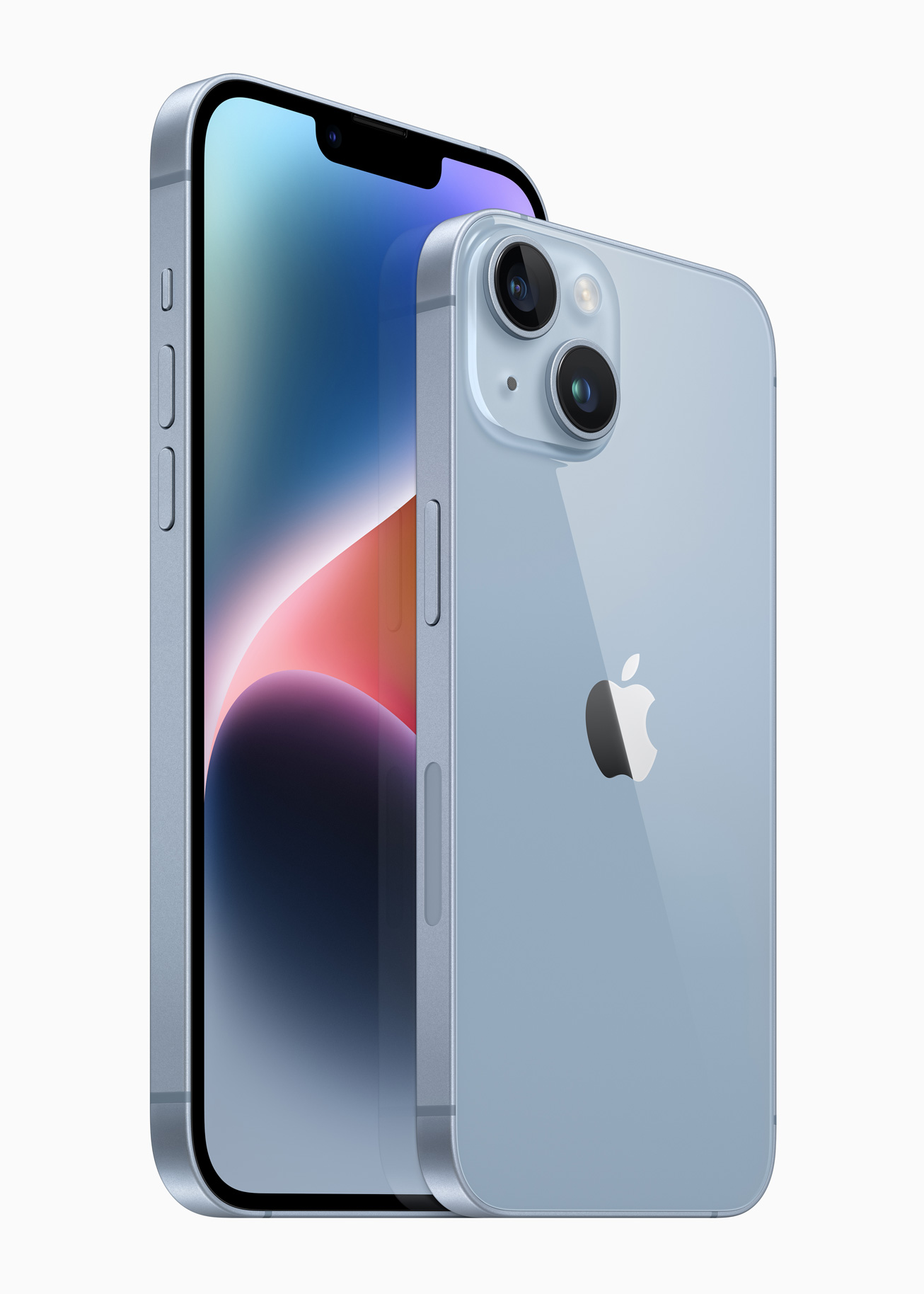 iPhone 14 and iPhone 14 Plus in blue