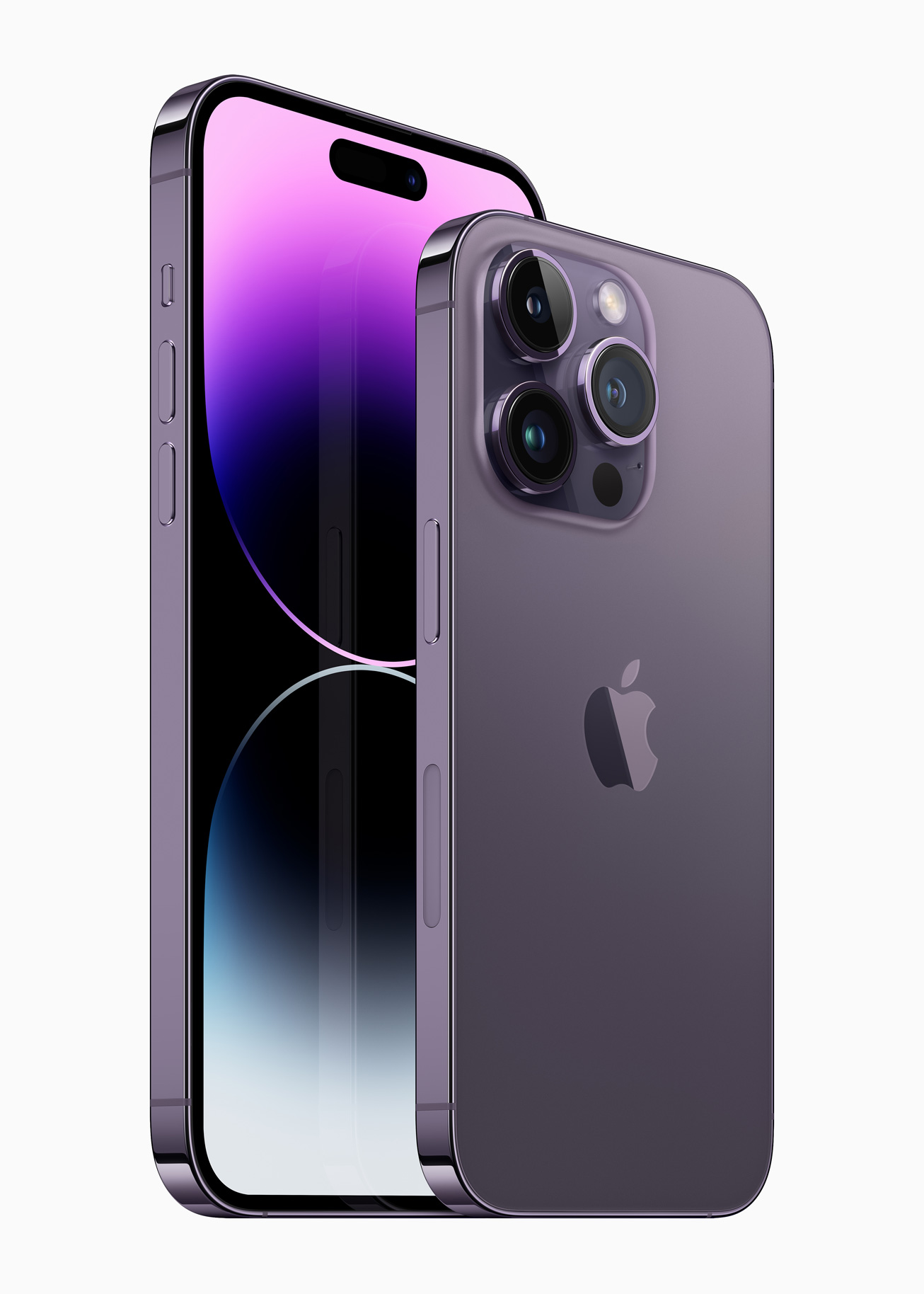 iPhone 14 Pro and iPhone 14 Pro Max in deep purple