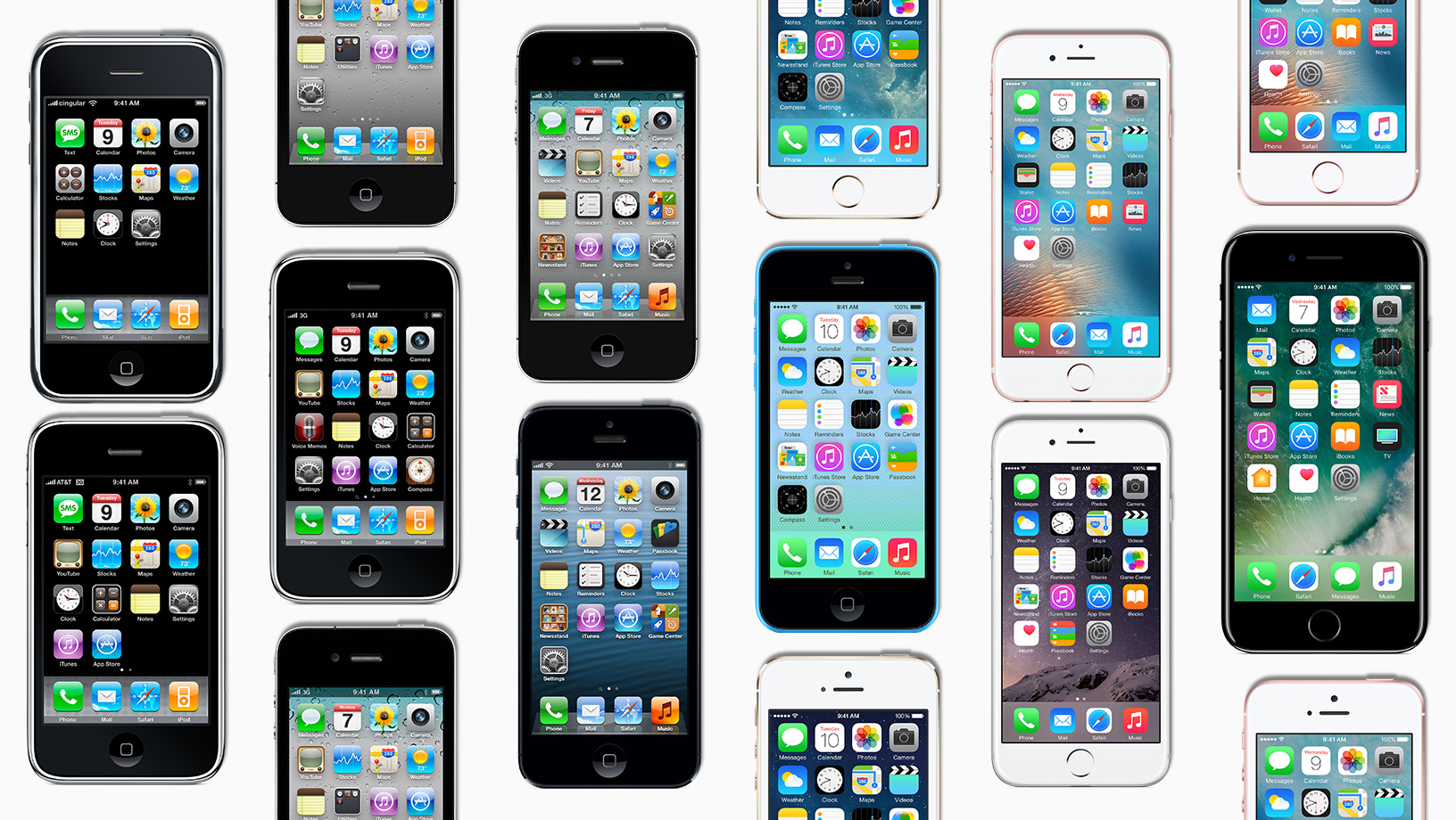 The first decade of iPhone models in Apple’s 2017 retrospective
